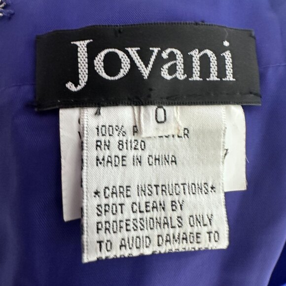 Jovani Purple Strapless Sequined Leopard Print Ball Gown Prom Dress Sz 0 - Picture 8 of 14